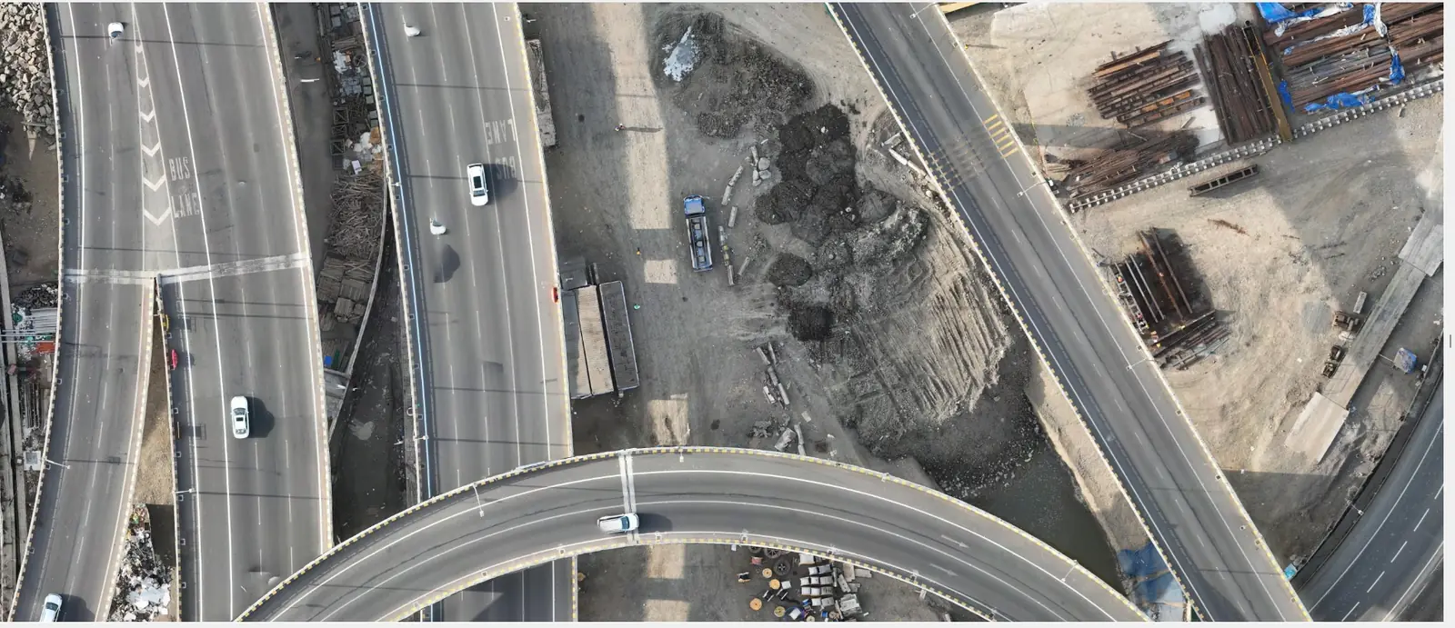 Drone orthomosaic of an urban road interchange, processed in AutoTerra Pro Aero